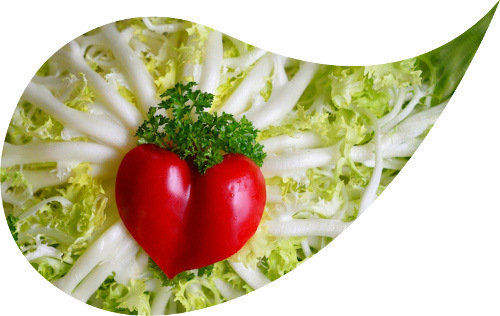 Gemüse in Herzform
